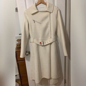 BCBGMaxAzria White Belted Coat